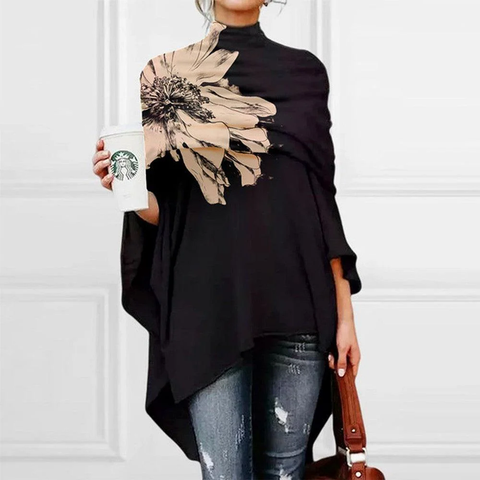 Zoruli Modern Print High Neck Top