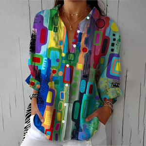 Zoruli Chic Collared Long Sleeve Shirt