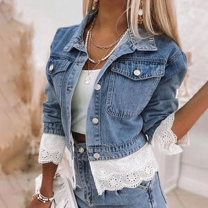 Zoruli Blue Patchwork Denim Outerwear