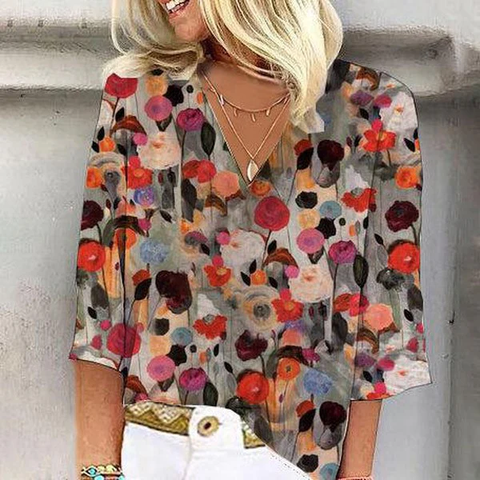 Zoruli  Special Multicolor 3/4 Sleeve Top