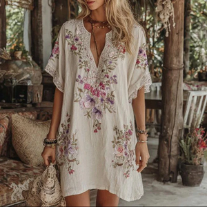 Zoruli Popular Half Sleeve White Mini Dress