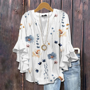 Zoruli Basic White 3/4 Sleeve Top