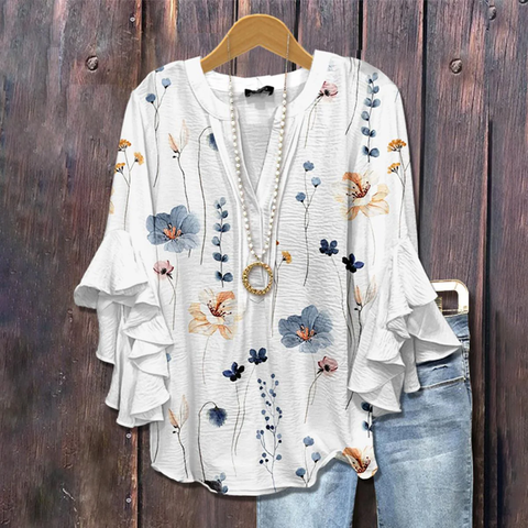 Zoruli Basic White 3/4 Sleeve Top