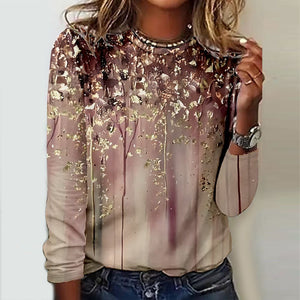 Zoruli Abstract Print Long Sleeve Top