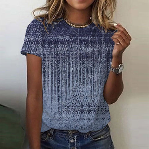 Zoruli Abstract Autumn Blue Weathered Top