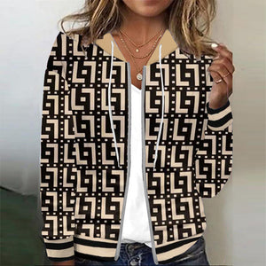Zoruli Abstract Print Long Sleeve Outerwear