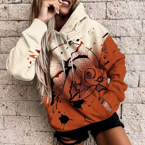 Zoruli Abstract Animal Print Hoodie Sweatshirt
