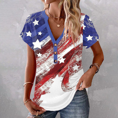 Zoruli American Flag Print Top