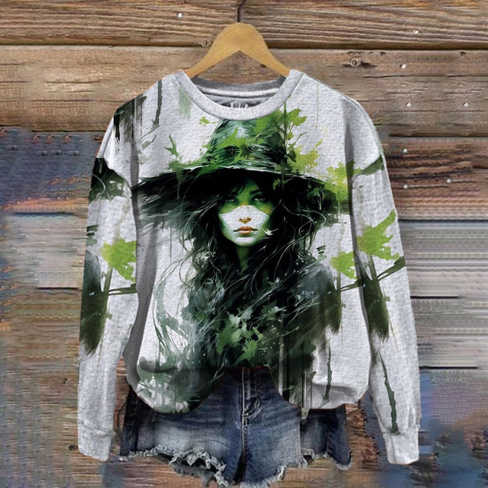 Zoruli Abstract Print Long Sleeve Top