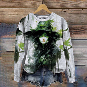 Zoruli Abstract Print Long Sleeve Top